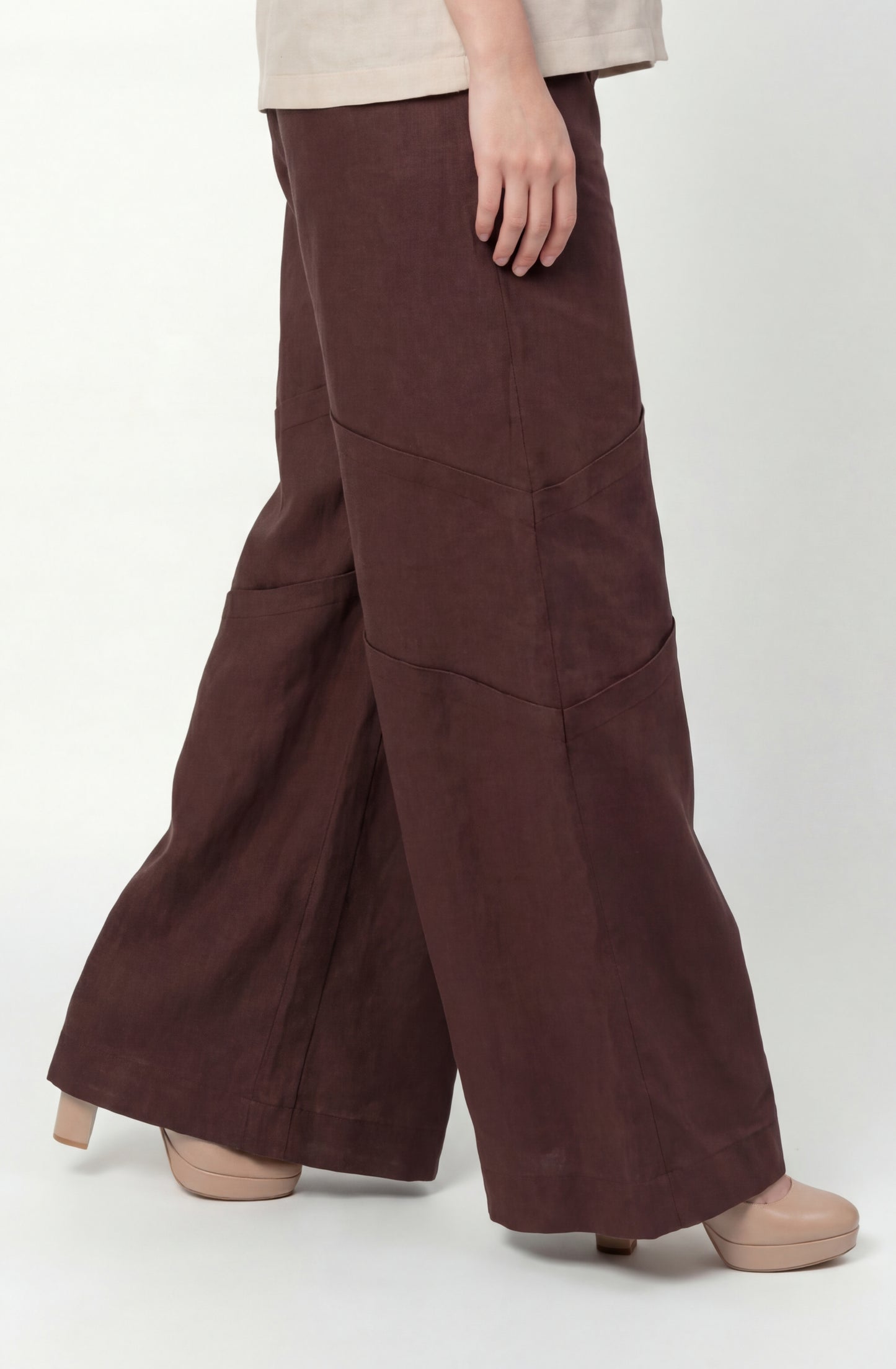 Emara Brown Linen Pant