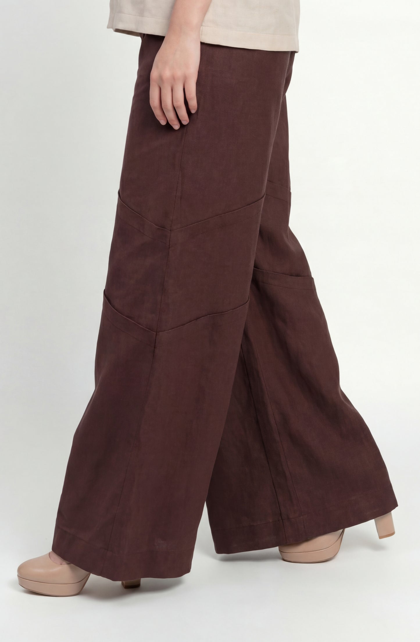 Emara Brown Linen Pant