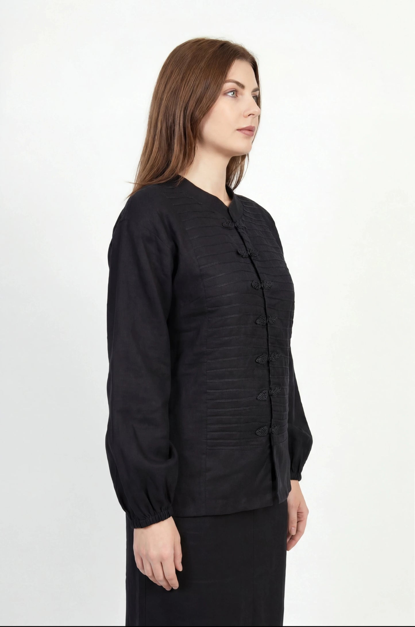 Inori Black Linen Top