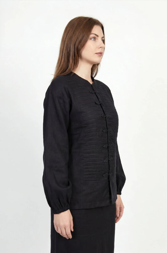 Inori Black Linen Co-Ord Set