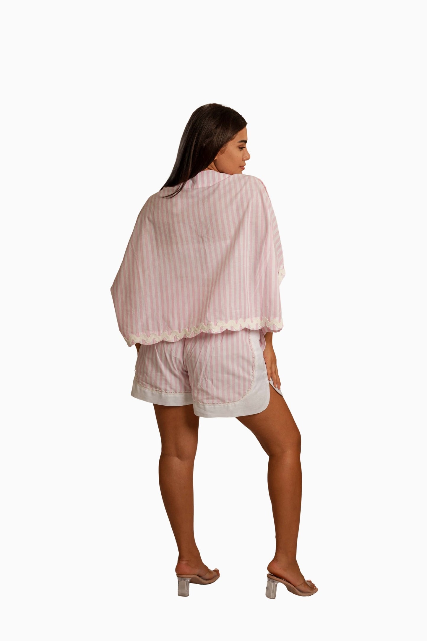 Luna Pink And White Stripe Shirt/Top