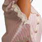 Luna Pink And White Stripe Shirt/Top