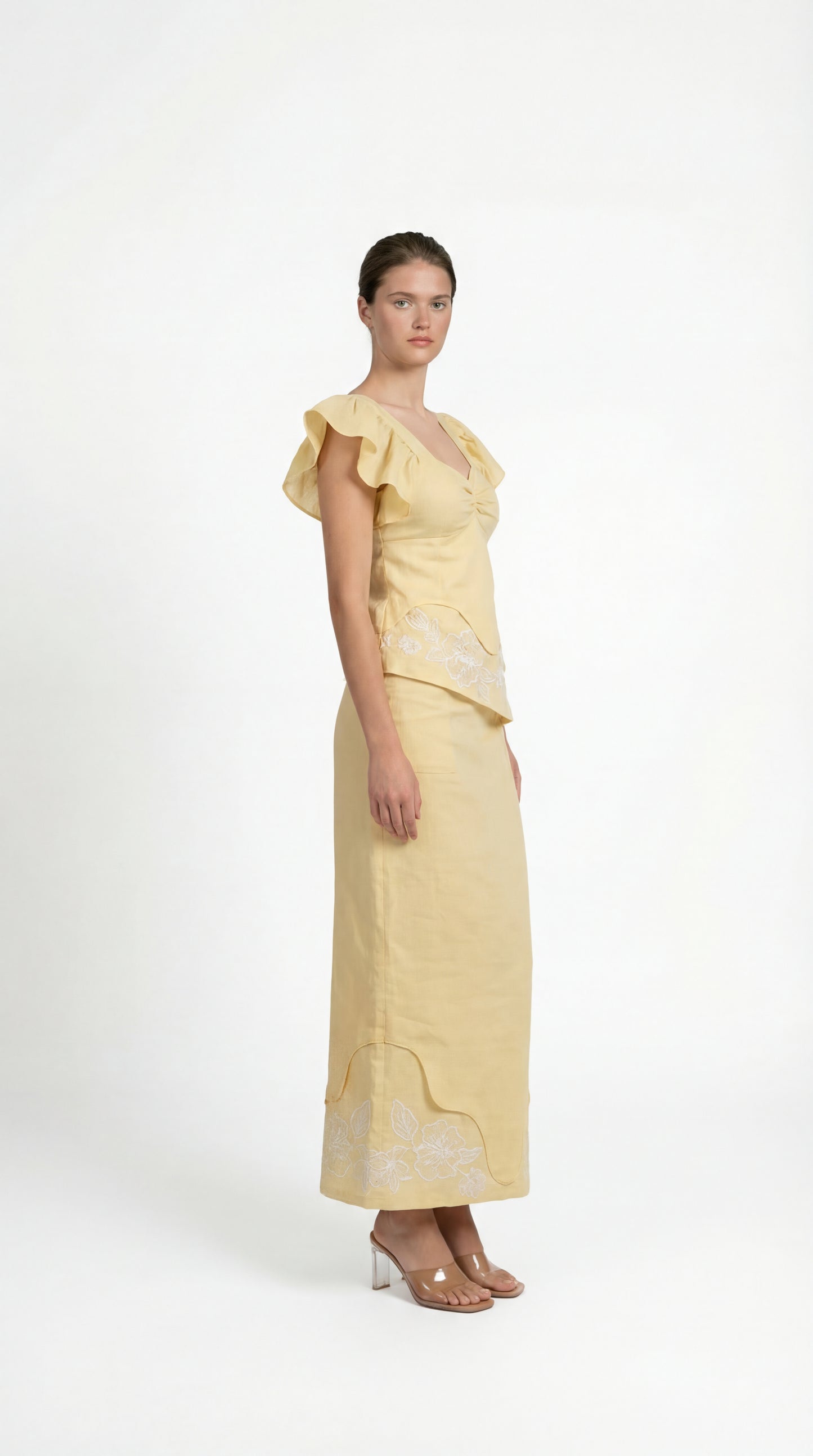 Blossom Yellow Linen Co-Ord Set