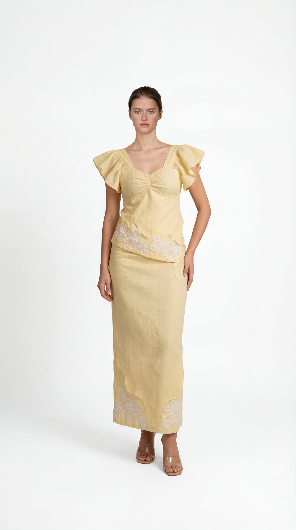 Blossom Yellow Linen Co-Ord Set