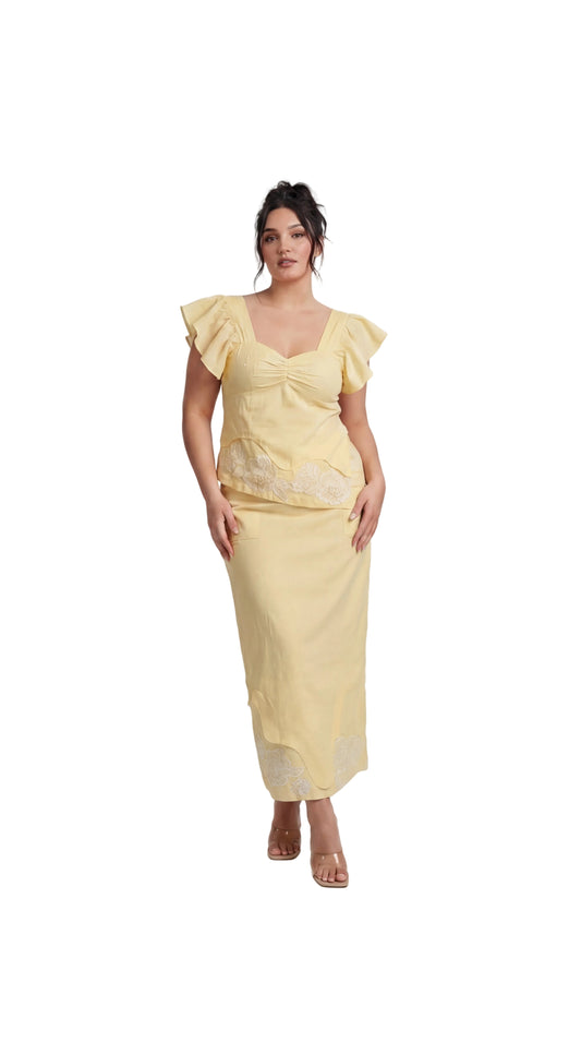 Blossom Yellow Linen Co-Ord Set