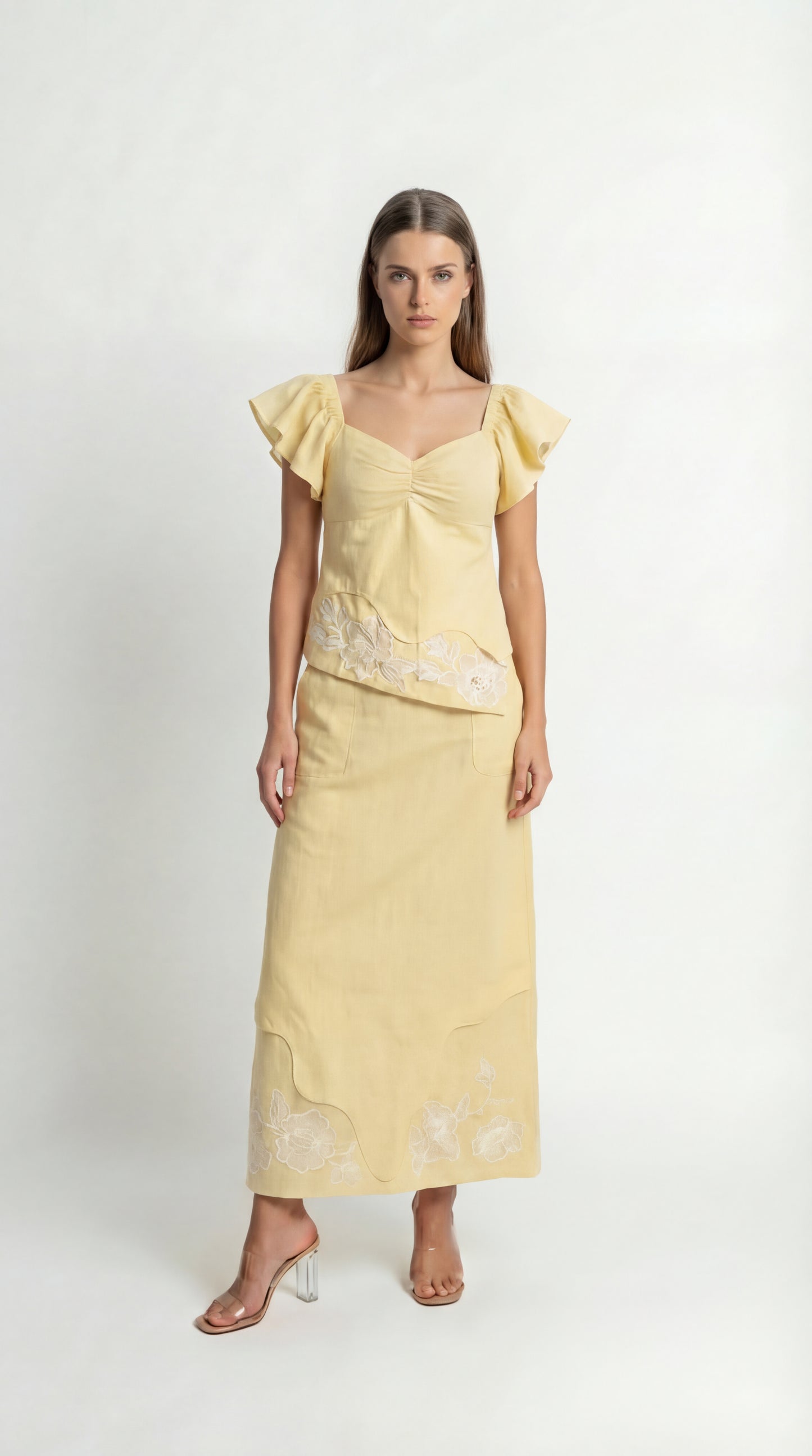 Blossom Yellow Linen Co-Ord Set