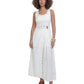 Margot White Linen Co-ord Set, white pure linen co-ord set with sleeveless elongated tunic top, floral embroidery and wide-leg trousers – main image