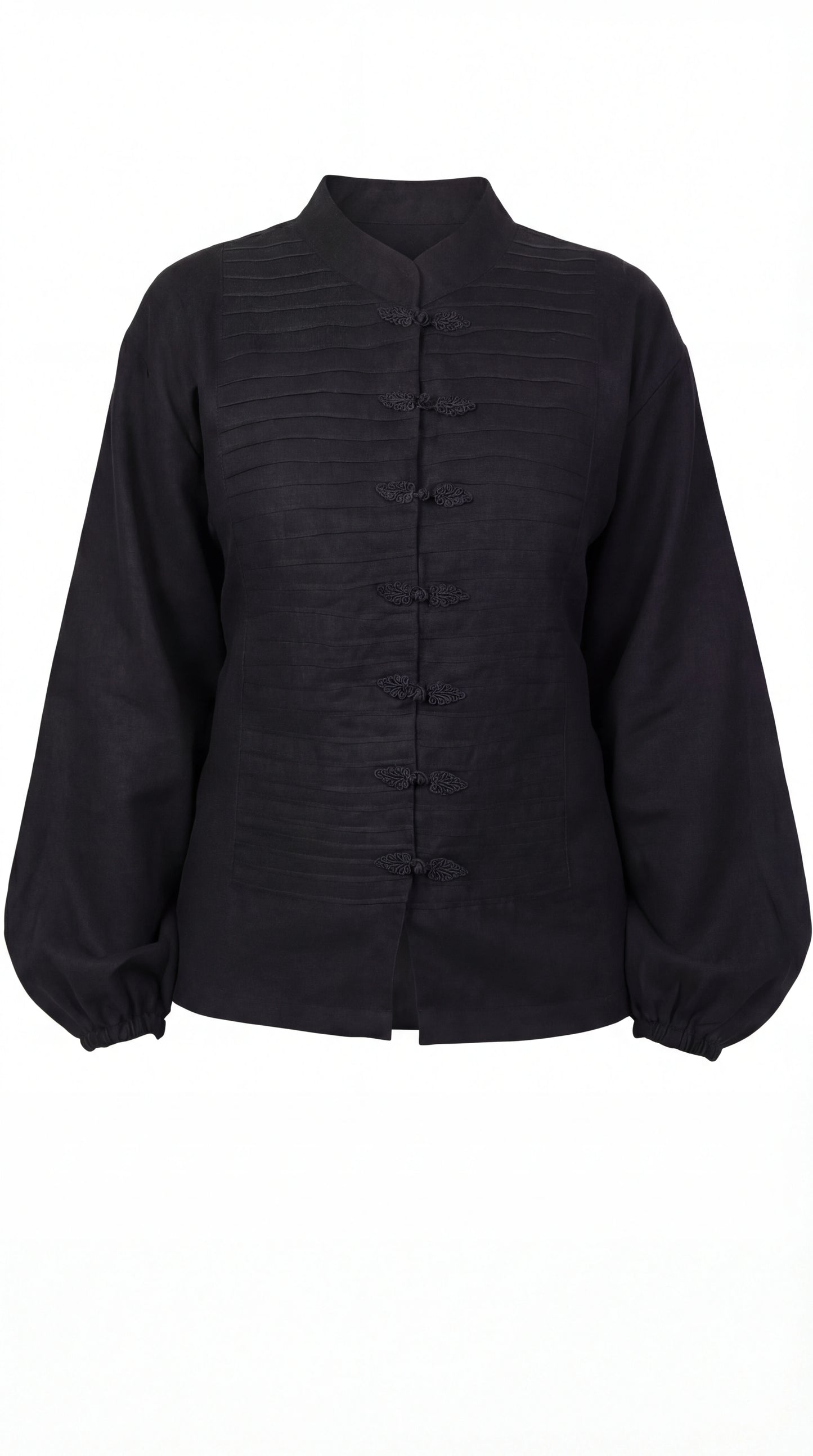 Inori Black Linen Top