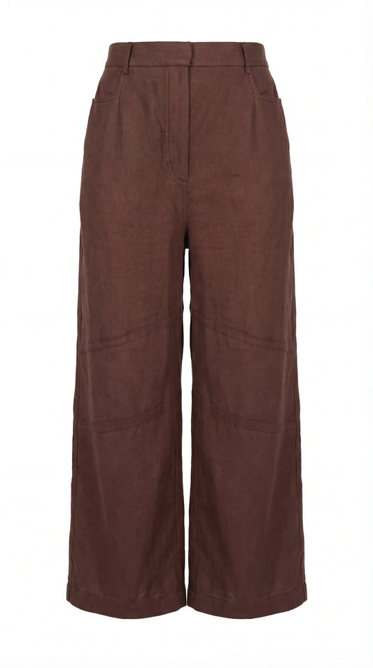 Imara Brown Linen Pant