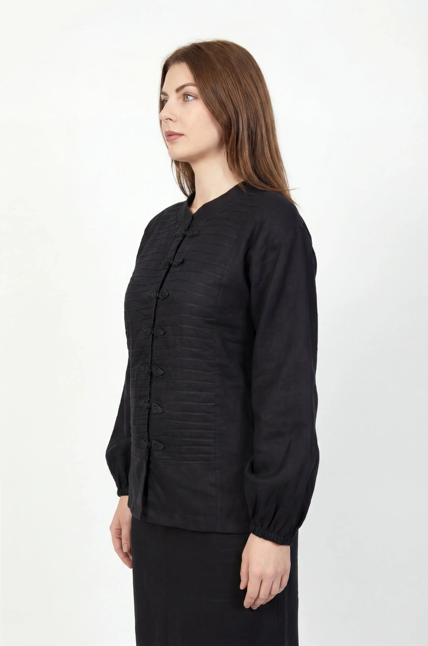 Inori Black Linen Top
