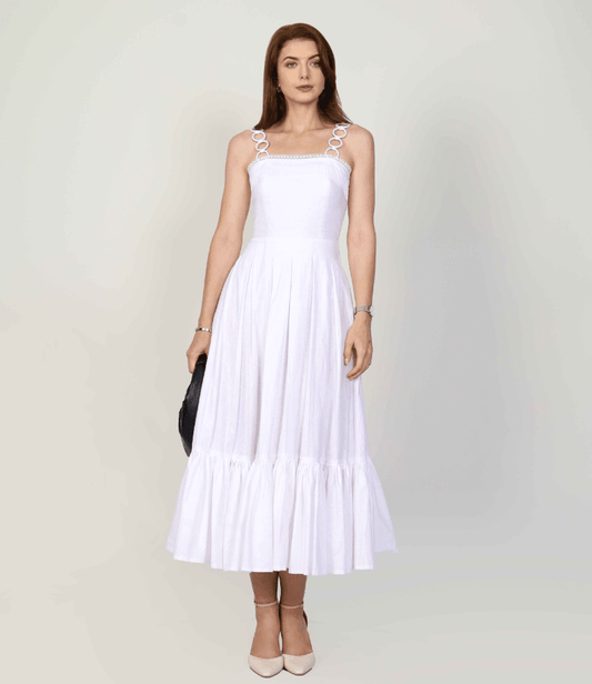 DAPHNE DRESS WHITE - mudafashions