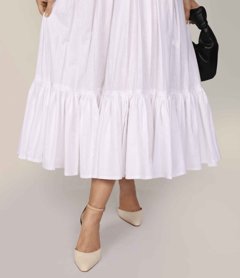 DAPHNE DRESS WHITE - mudafashions