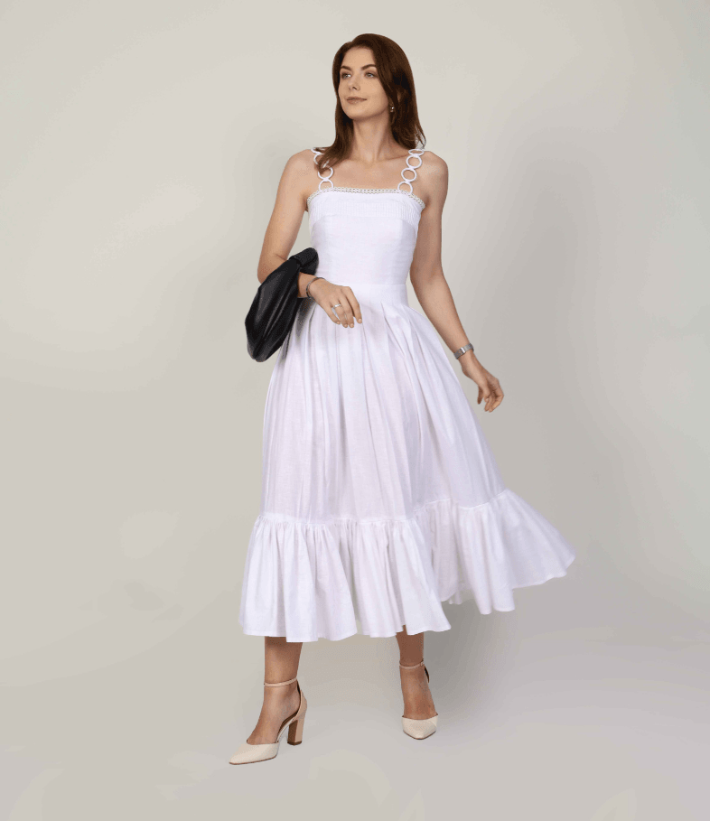 DAPHNE DRESS WHITE - mudafashions