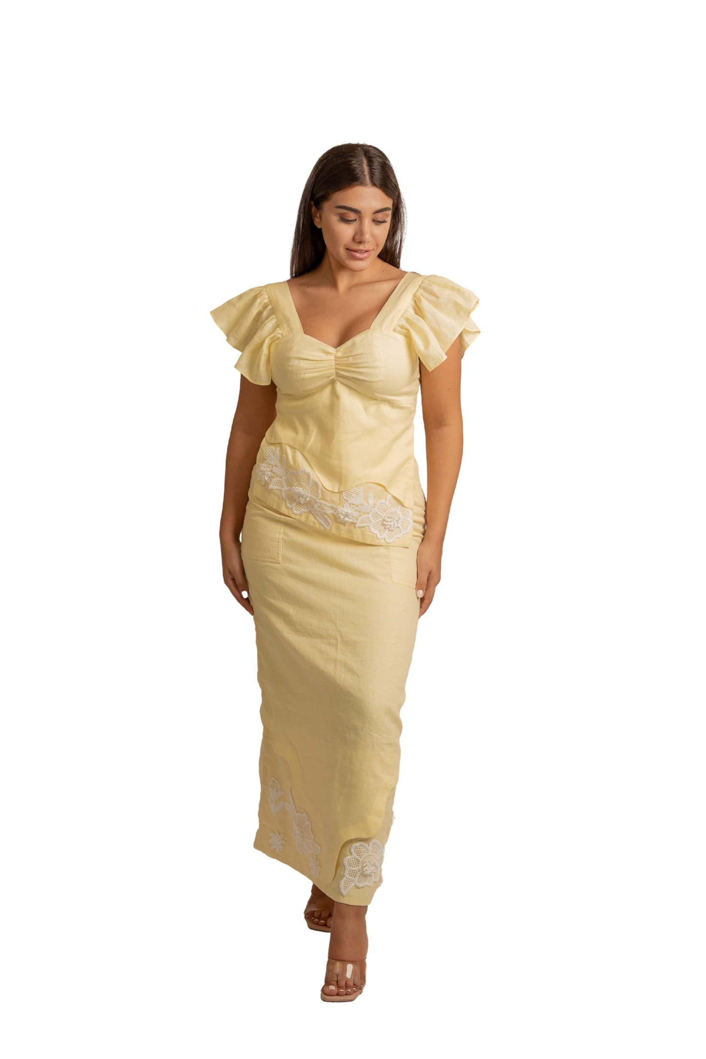 Blossom Yellow Linen Co-Ord Set
