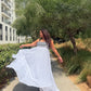 Coral White Dress