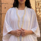 Pearl White Maxi Dress With Kimono Set
