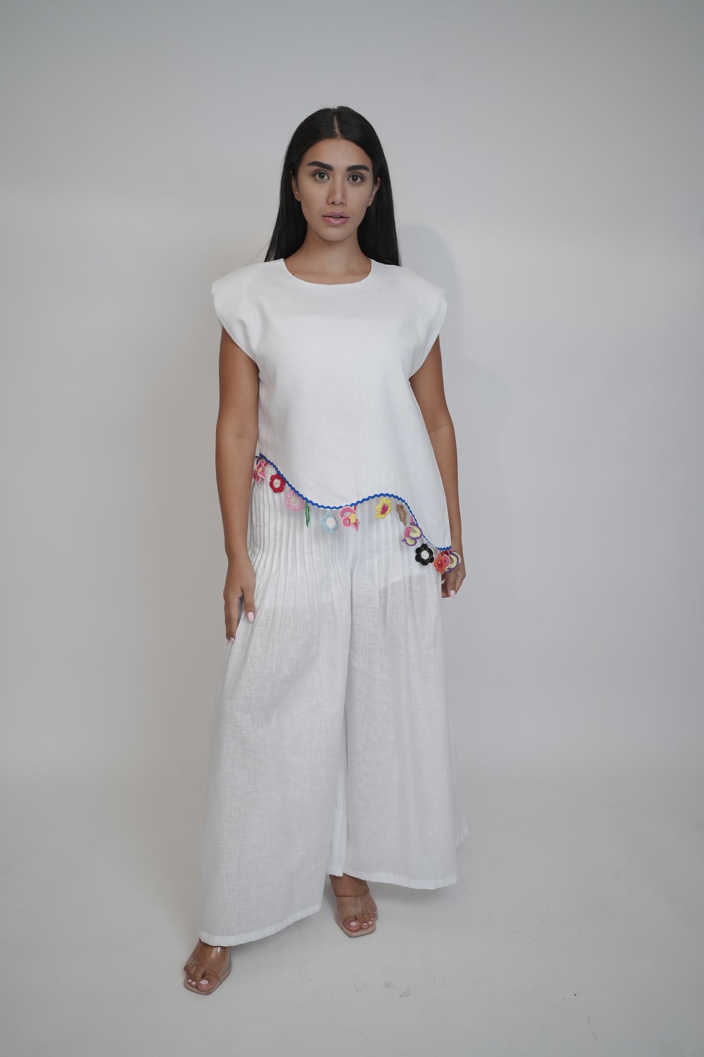 Margot White Linen Trouser