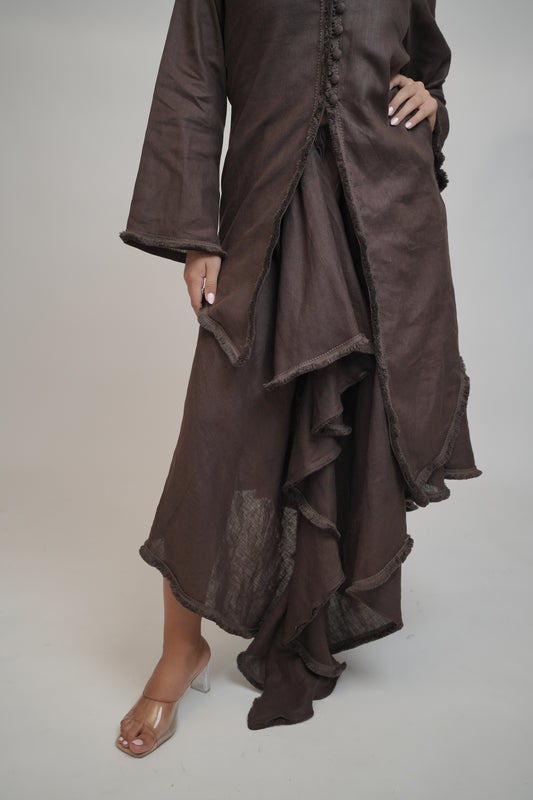 Espresso Asymmetrical Brown Skirt
