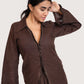 Espresso High Low Brown Top