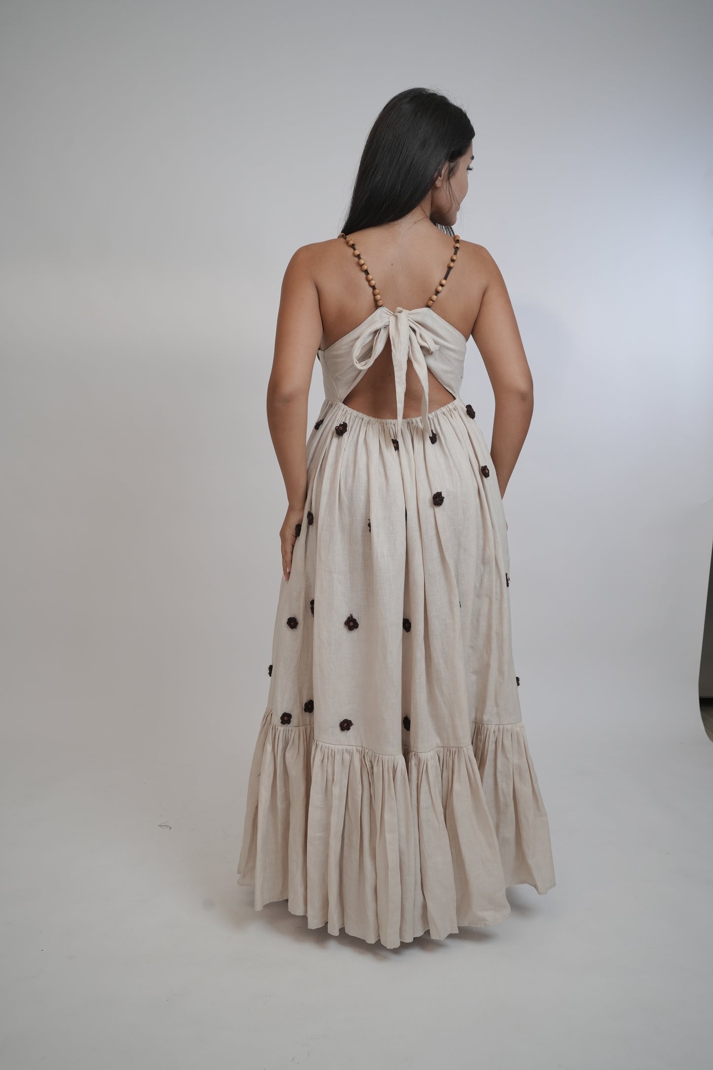 Coco Beige Brown Linen Dress