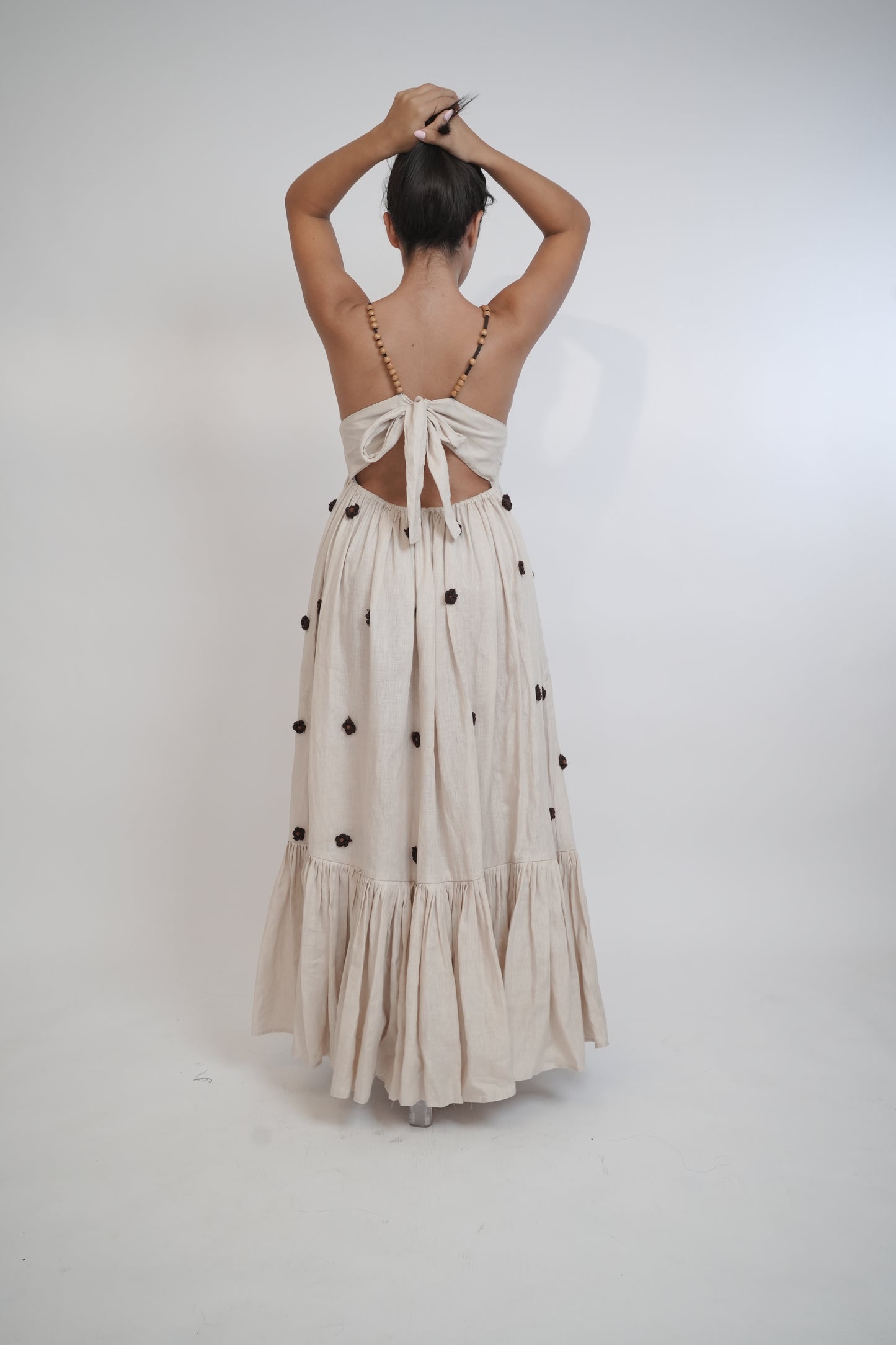 Coco Beige Brown Linen Dress