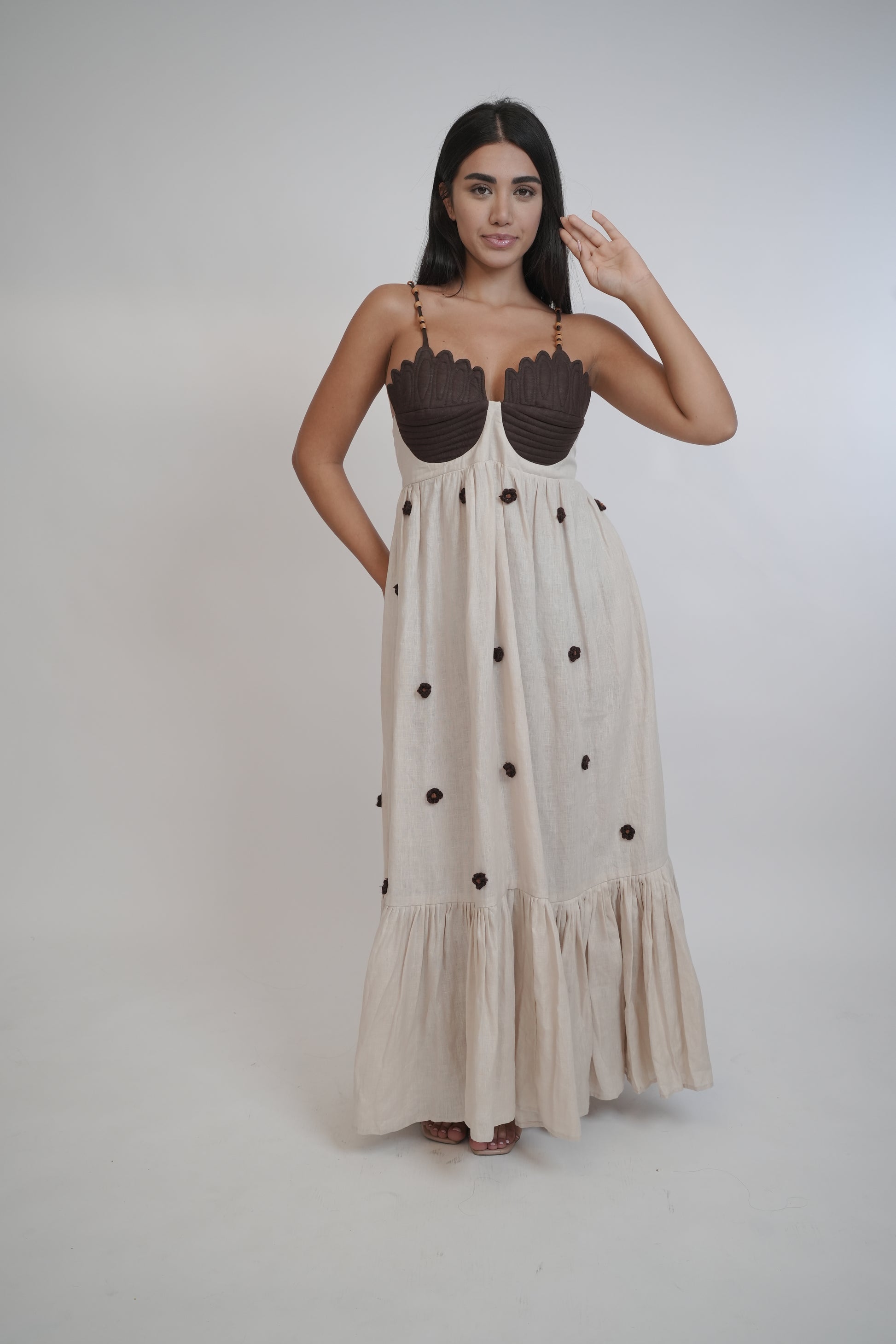 beige and coco dress Coco Shop Pleat Back Mini Dress in Beige Shell Shopcestmimi