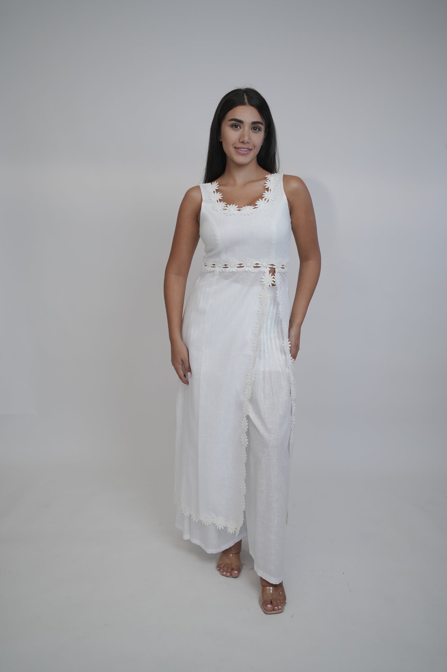 Margot White Linen Trouser