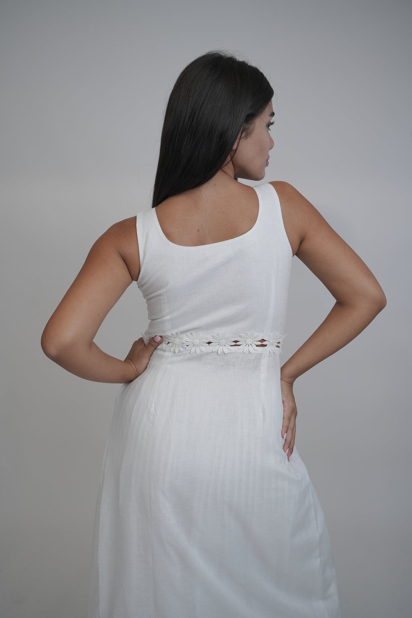 Margot White Linen Top