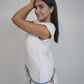 Fiji Summer Sleeveless White Linen Top