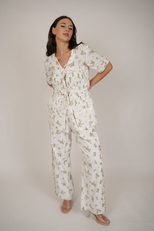Aster Floral white Trouser/Pant
