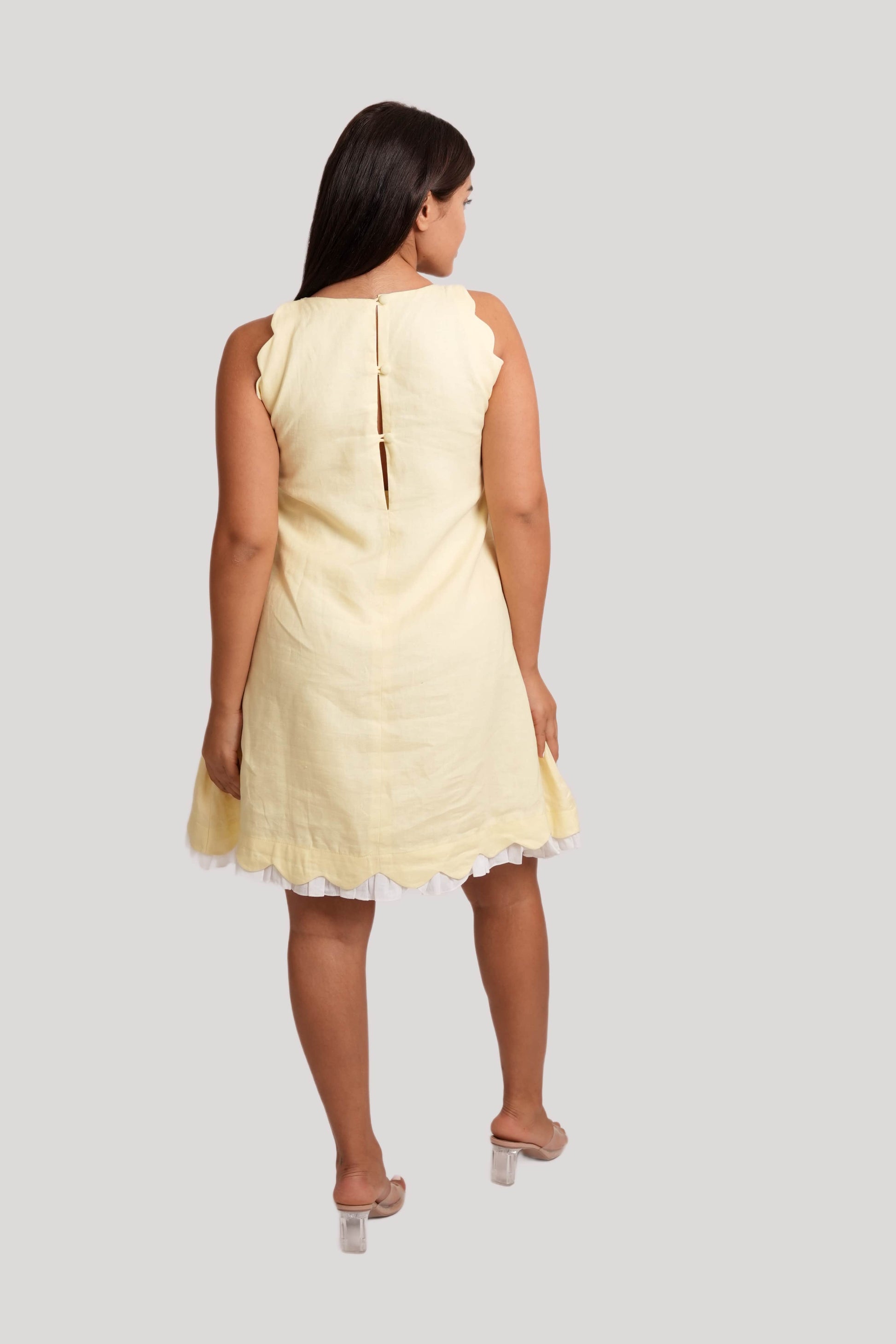 Petal Yellow Linen short dress Petal Yellow Linen short dress