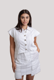Zahra White Linen Skirt