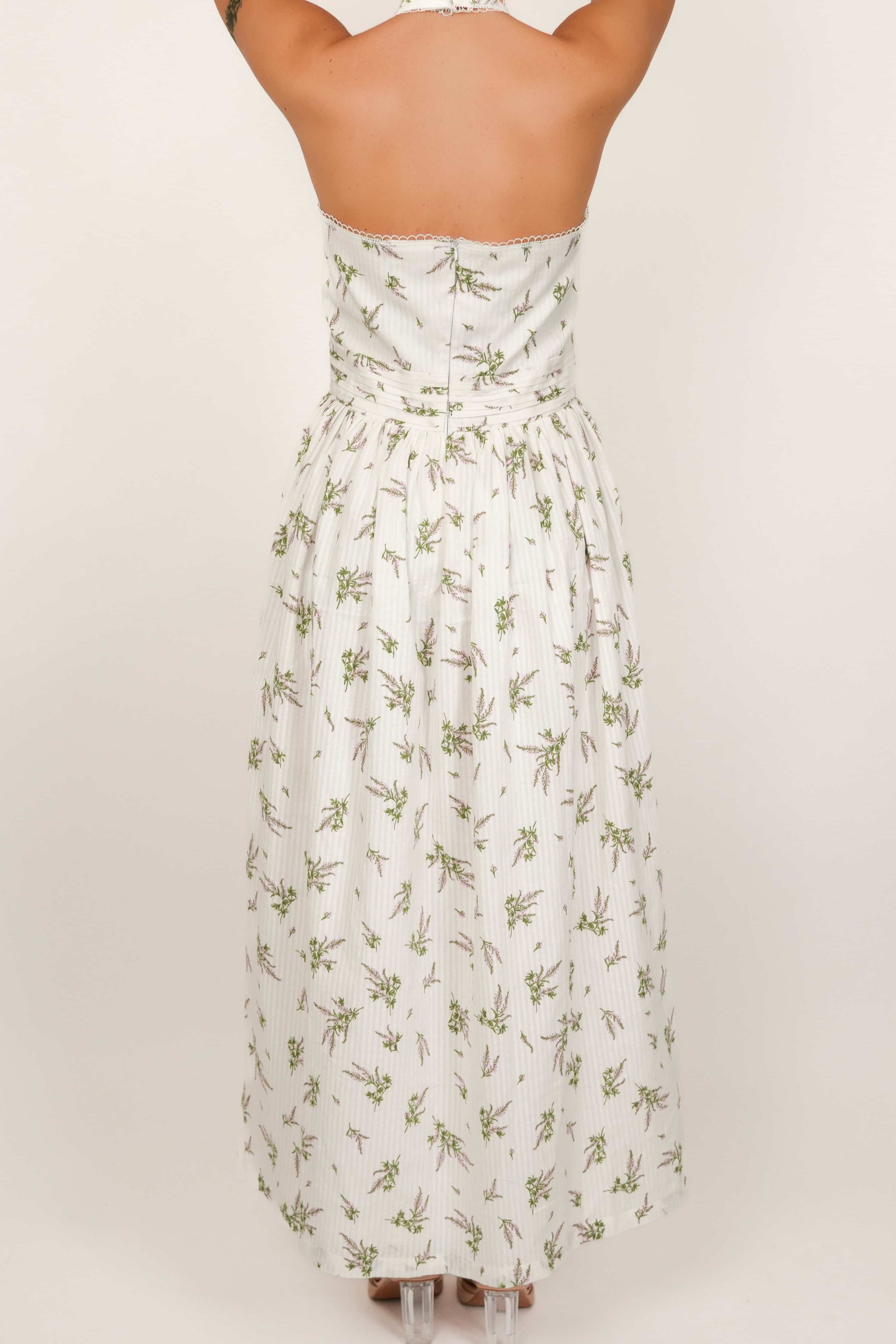white floral dress h&m Debby White Floral Maxi Dress