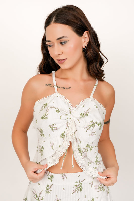 Flora White Floral Top
