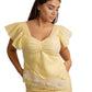 Blossom Yellow Top with White Lace