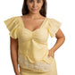 Blossom Yellow Top with White Lace