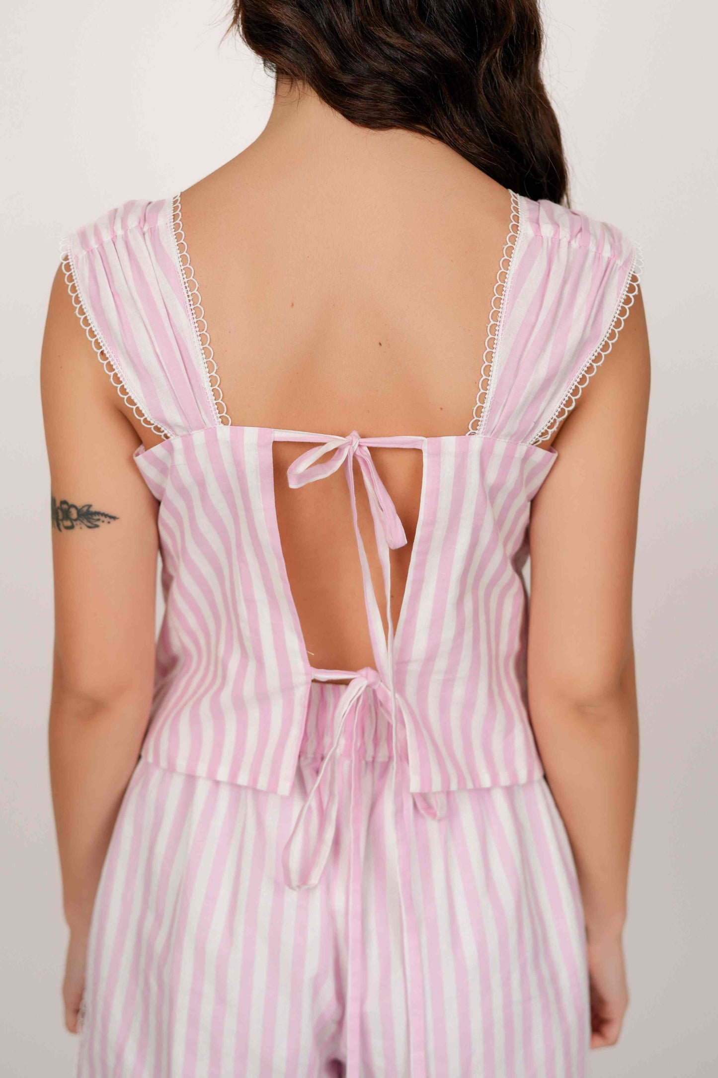 Jennifer Pink And White Stripe Top