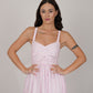 Abby White Pink Striped Dress