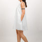 Pearl White Short Dress With Kimono Set
