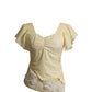 Blossom Yellow Top with White Lace