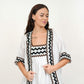 Coral White dress & Kimono Set