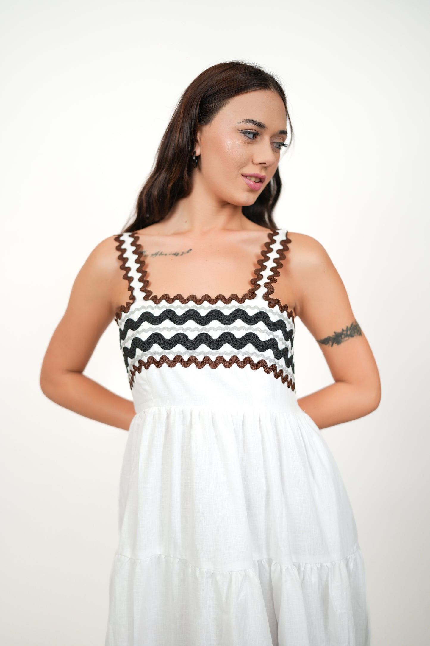 Coral White Dress