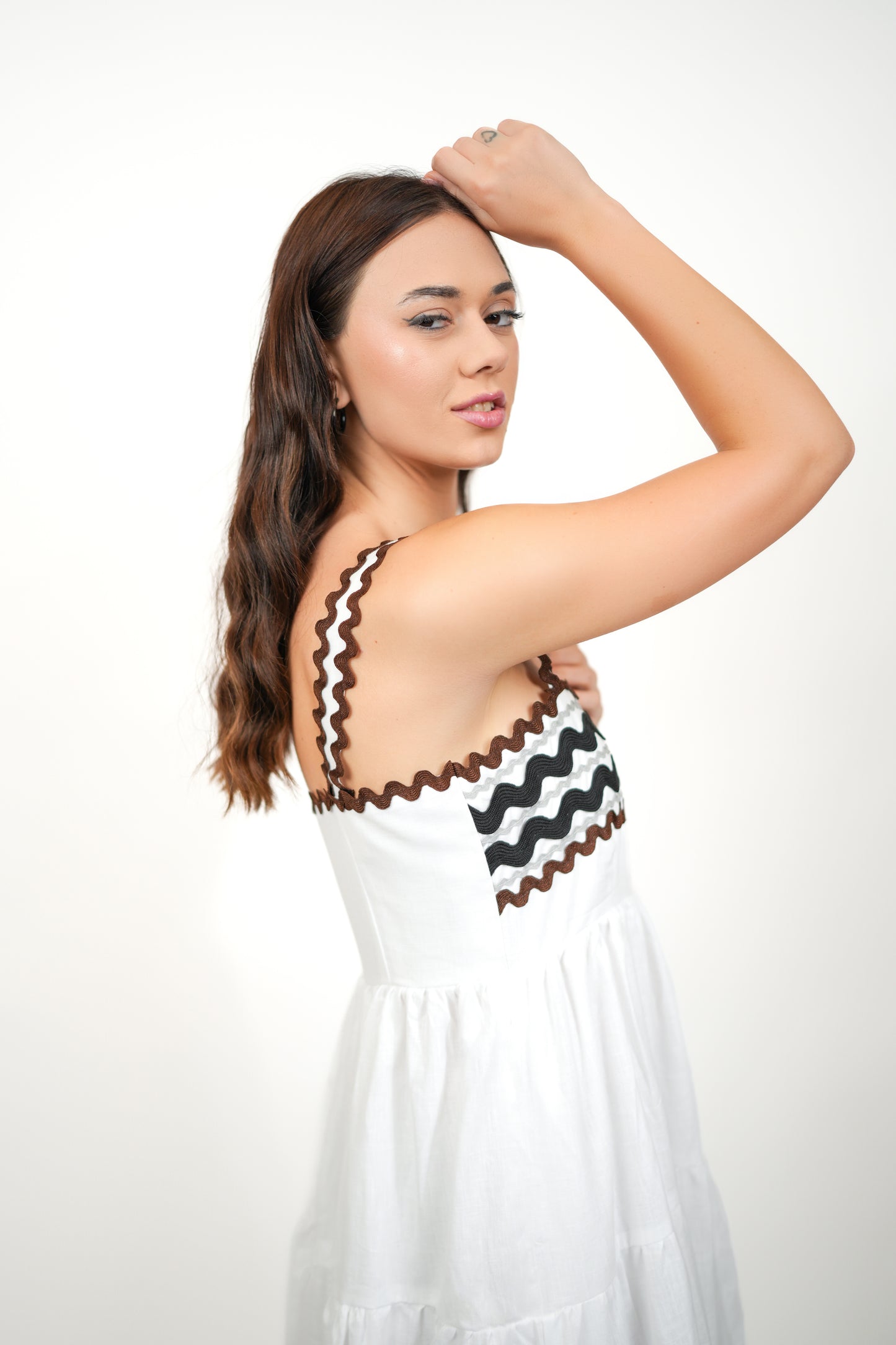 Coral White Dress
