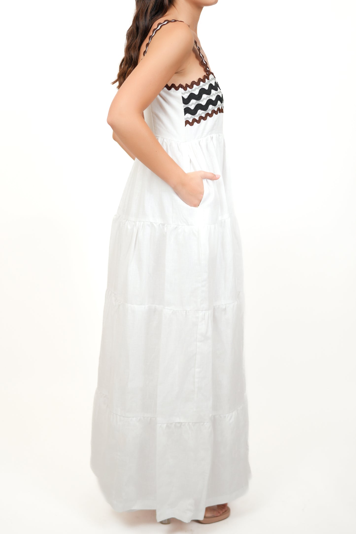 Coral White Dress