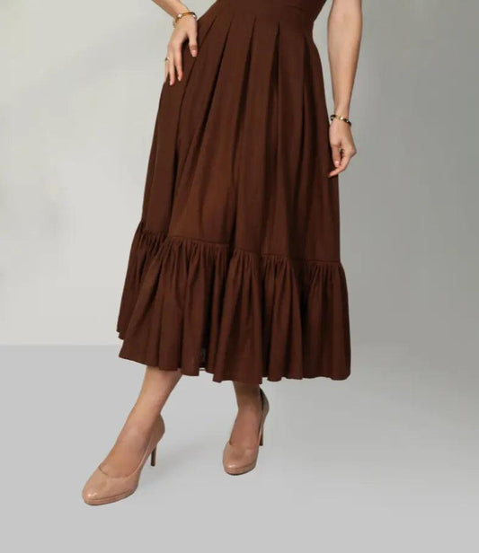 DAPHNE DRESS BROWN - mudafashions