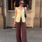 Emara Brown Linen Pant