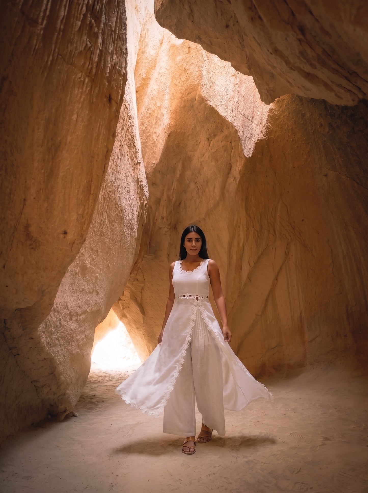 Margot White Linen Trouser