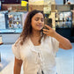 Mogra White Linen Top