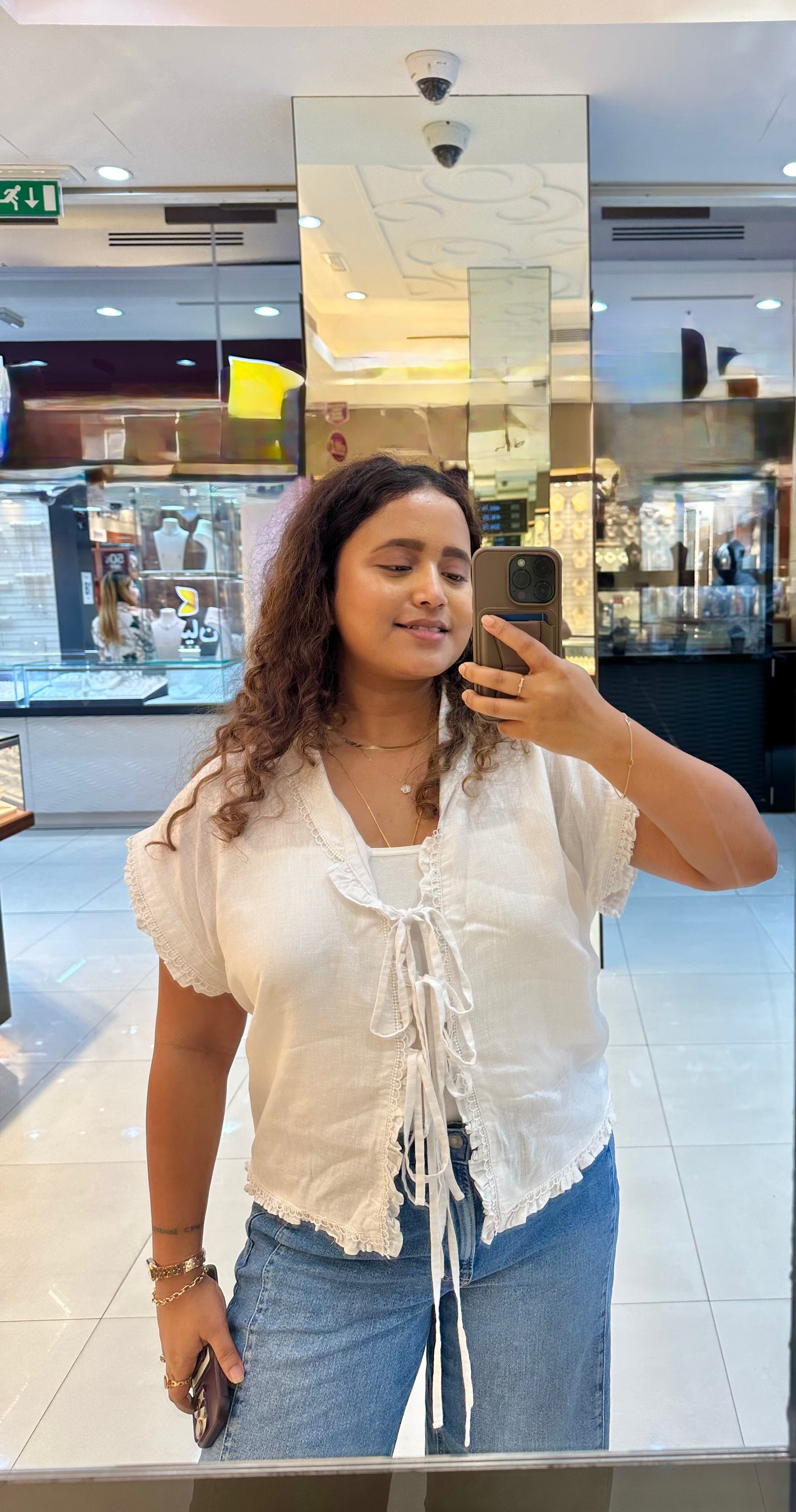 Mogra White Linen Top