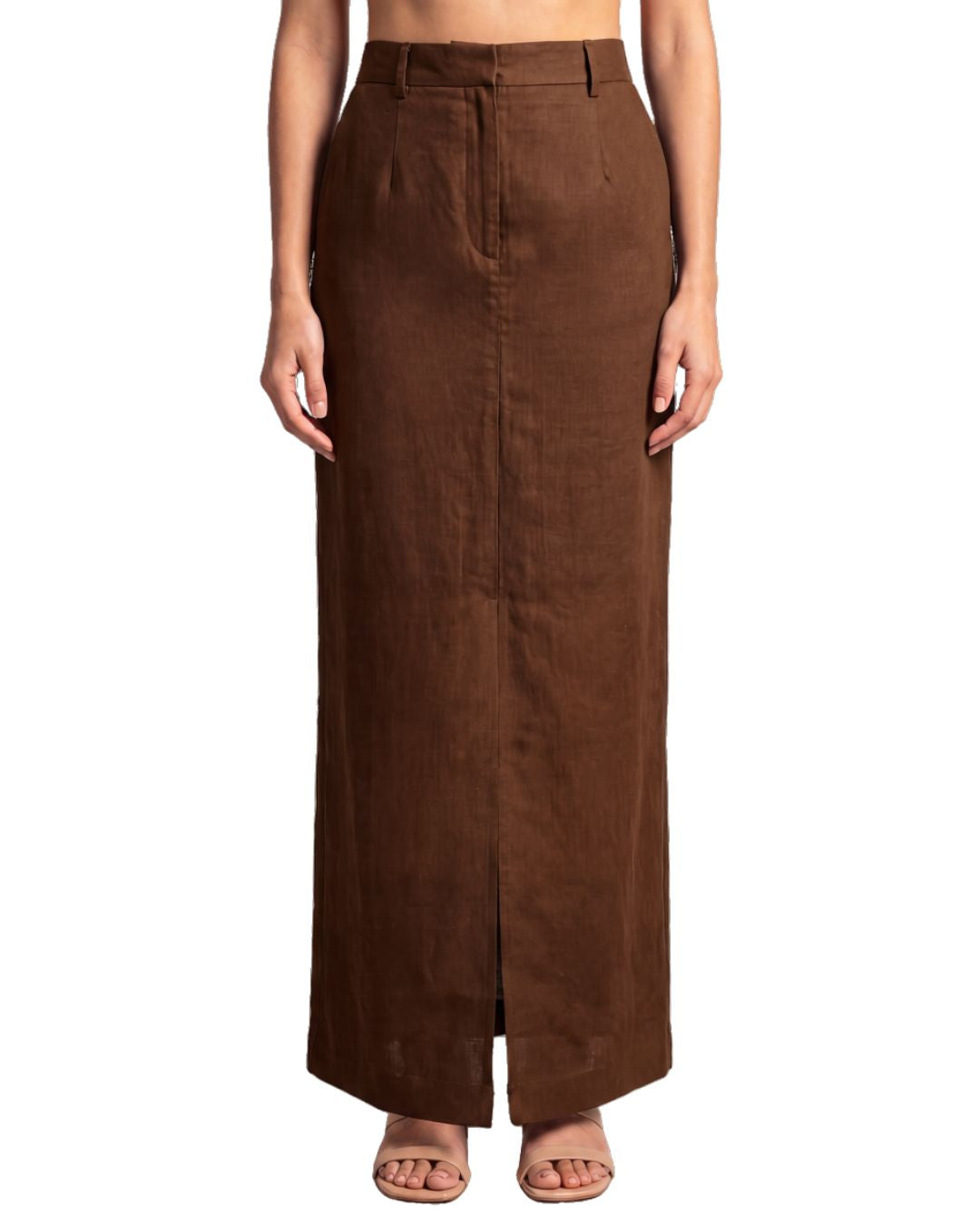 Inori Black Linen Skirt